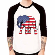 Load image into Gallery viewer, TRUMP White Jersey t-shirt 3/4 sleeve Raglan